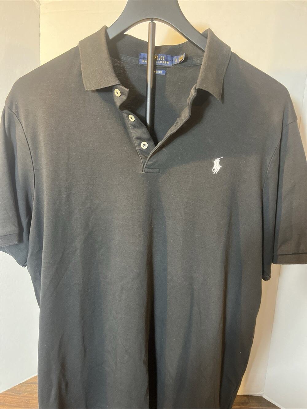 Polo Ralph Lauren Classic Fit Polo Shirt Black L Short Sleeve Pony Logo